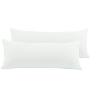 2Pcs Body Pillow Covers Microfiber Extra Long Pillowcases, White 20"x48"